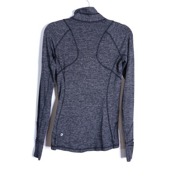 LULULEMON 1/2 Zip Race Your Pace Top Black Heathered Stripe Active Women's 6 - Picture 2 of 8